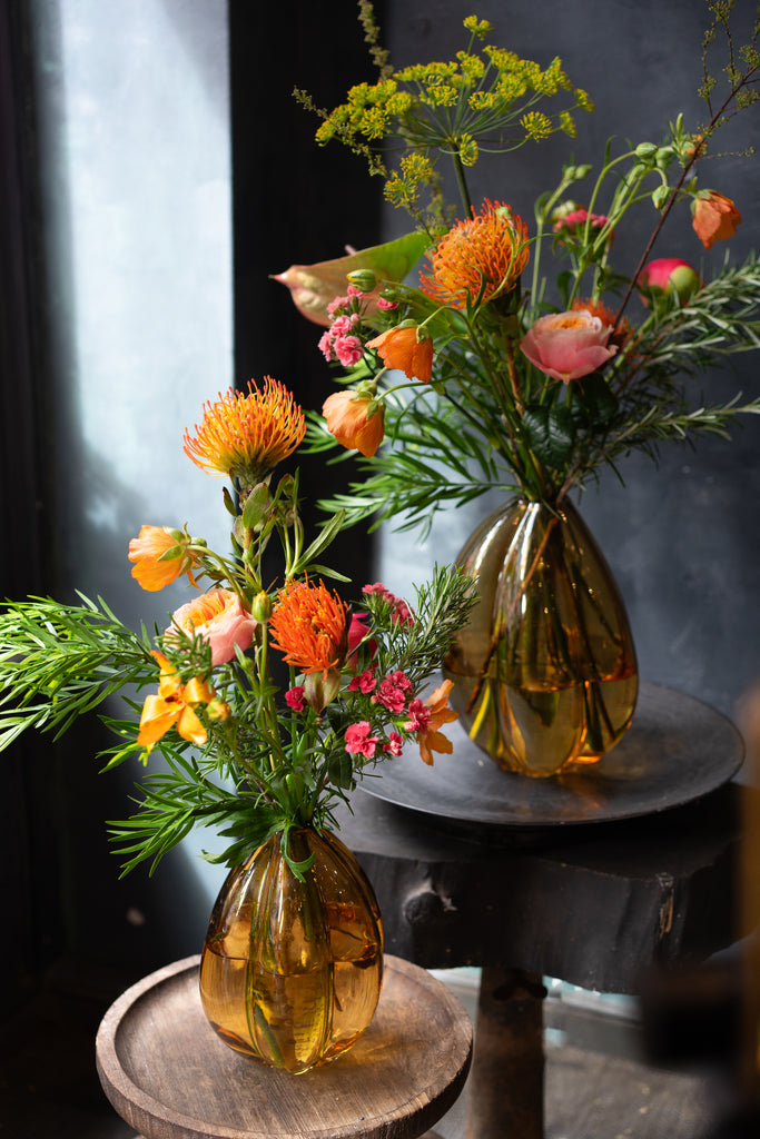 Amber Drop Vase