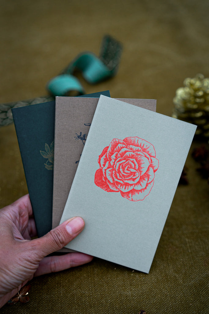 Set of 3 Botanical Notebooks  | gift set with pencil